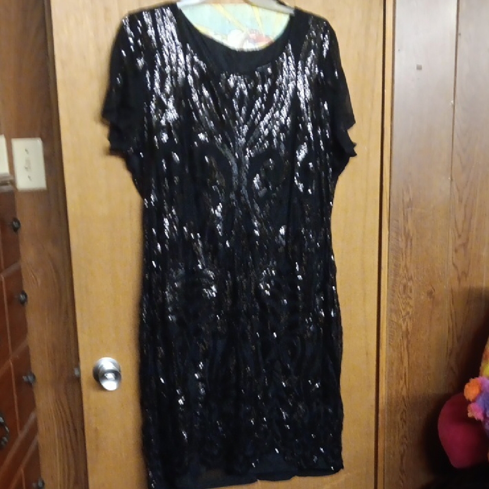 Ashley Stewart Black Sequin Dress